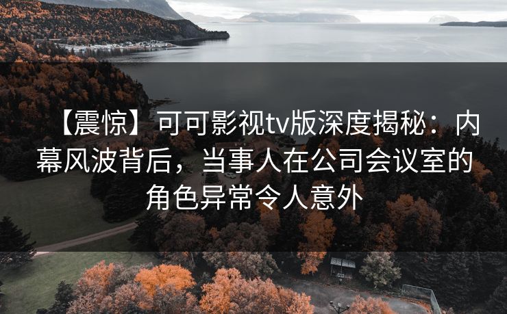 【震惊】可可影视tv版深度揭秘:内幕风波背后,当事人在公司会议室的角色异常令人意外 【震惊】可可影视tv版深度揭秘:内幕风波背后,当事人在公司会议室的角色异常令人意外