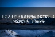 业内人士在昨晚遭遇丑闻争议四起，91网全网炸锅，详情探秘