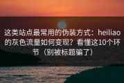 这类站点最常用的伪装方式：heiliao的灰色流量如何变现？看懂这10个环节（别被标题骗了）